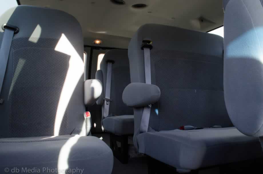 Seating in one of CTS's passenger vans.