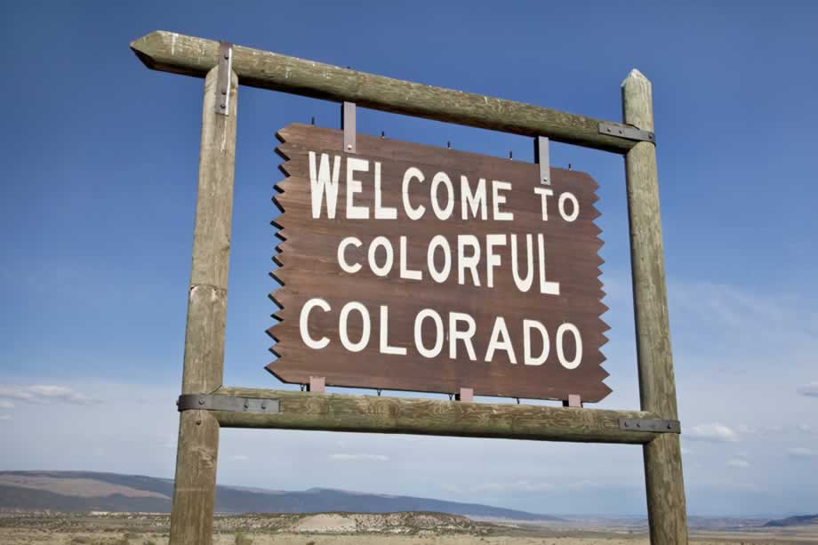 Colorful Colorado road sign.